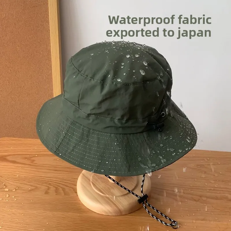 Waterproof bucket hat can store bags basin hat summer thin quick-drying outdoor mountaineering hat men's sun hat children