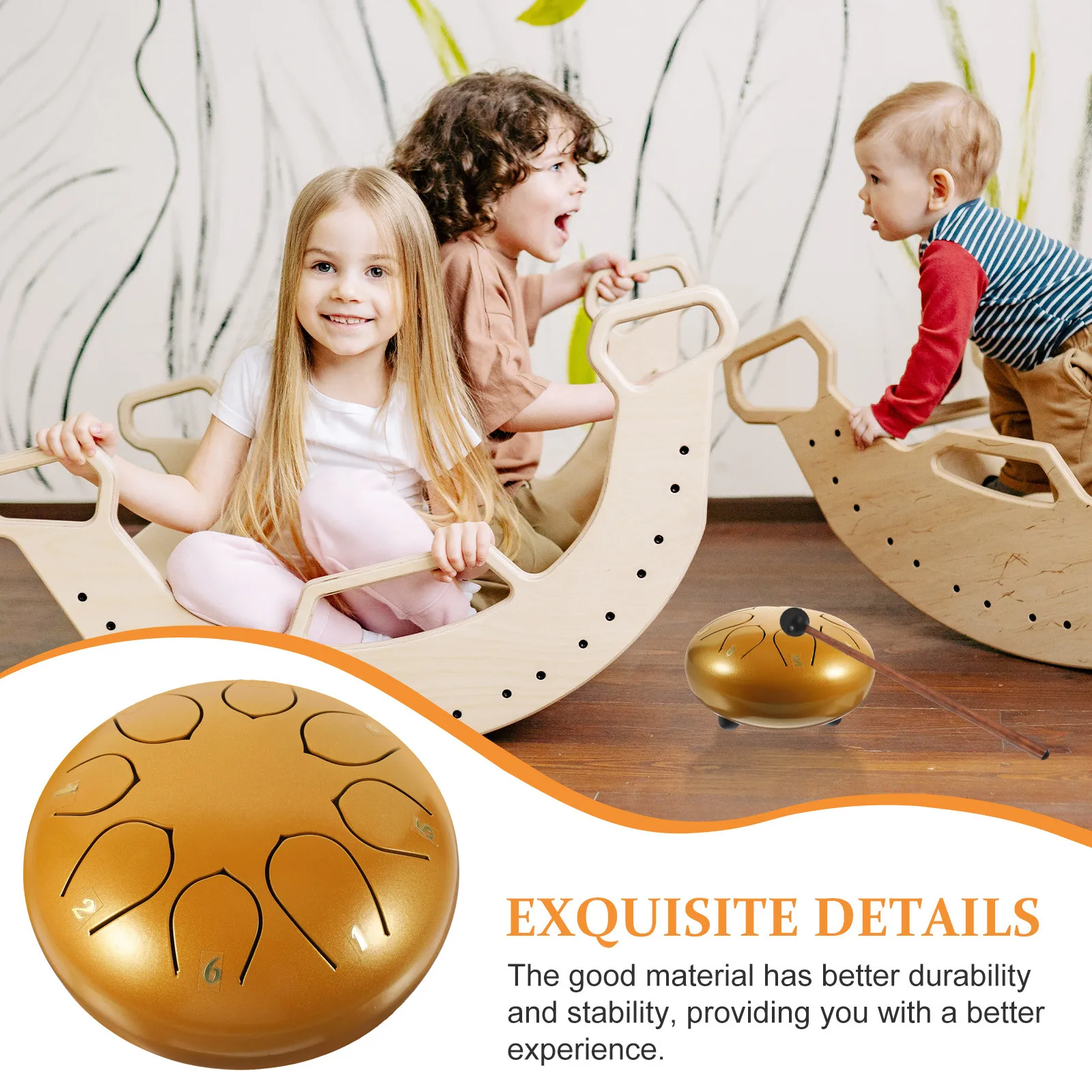 

1 set 1 Set Portable Tongue Kit Musical Instrument For Kids Adults Ethereal Percussion Gift Hand Drum Metal Sound Healing Drum