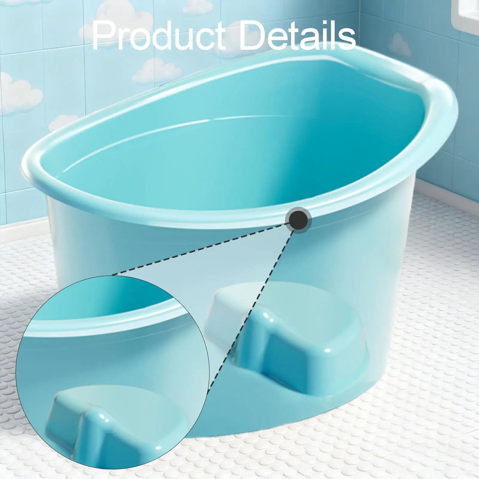 دلو حمام للأطفال، حوض استحمام للأطفال، مضاد للانزلاق، مريح ومحمول، دلو استحمام للأطفال، يجلس لهدايا الأطفال