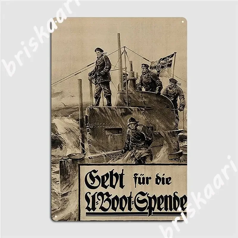 Wwi Bond Drive Give For Our U Boats Metal Sign Club Poster Cinema Garage Character Tin Sign Poster