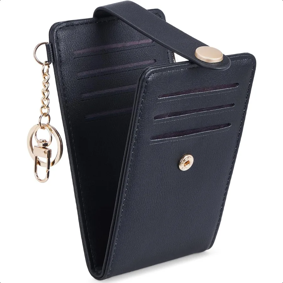 

Slim Wallet for WomenRFID Blocking Bifold Credit Card Holder with Zipper Coin Pocket ID Window Keychain