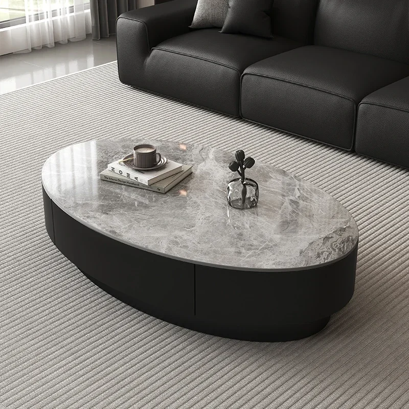 Design Living Room Coffee Table Oval Natural Nordic Living Room Tea Table Space Saving Storage Mesa Centro Salon Furniture