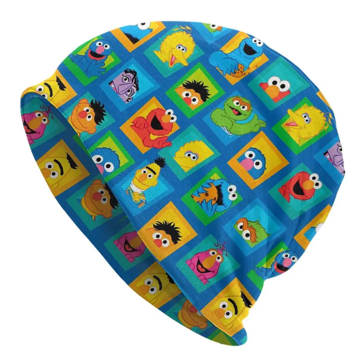 Sesame Street Cartoon Bonnet Hats Autumn Winter Street Skullies Beanies Hat Cute for Men Women Summer Dual-use Caps