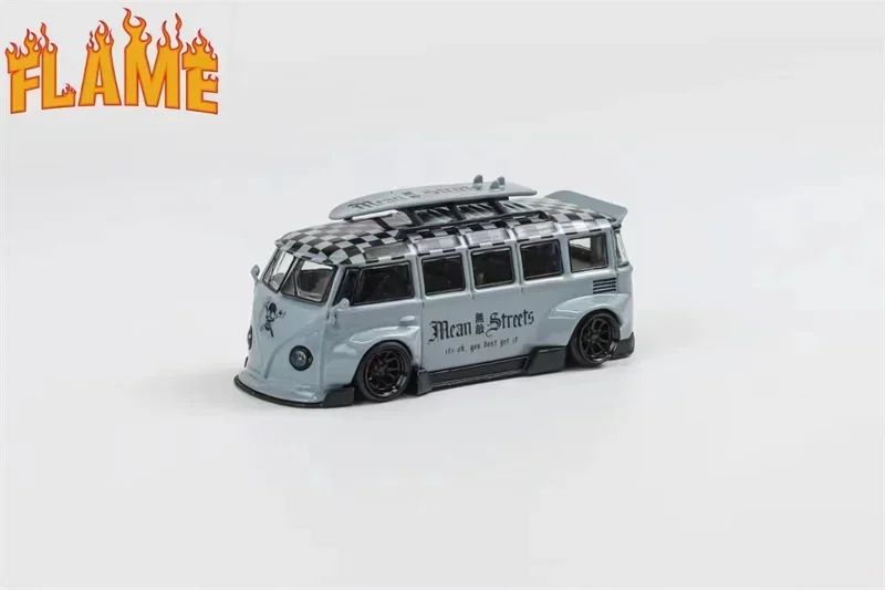 

(Предварительный заказ) Модель пламени 1:64 T1 Kombi пыльно-синий Limited499 Литая под давлением модель автомобиля