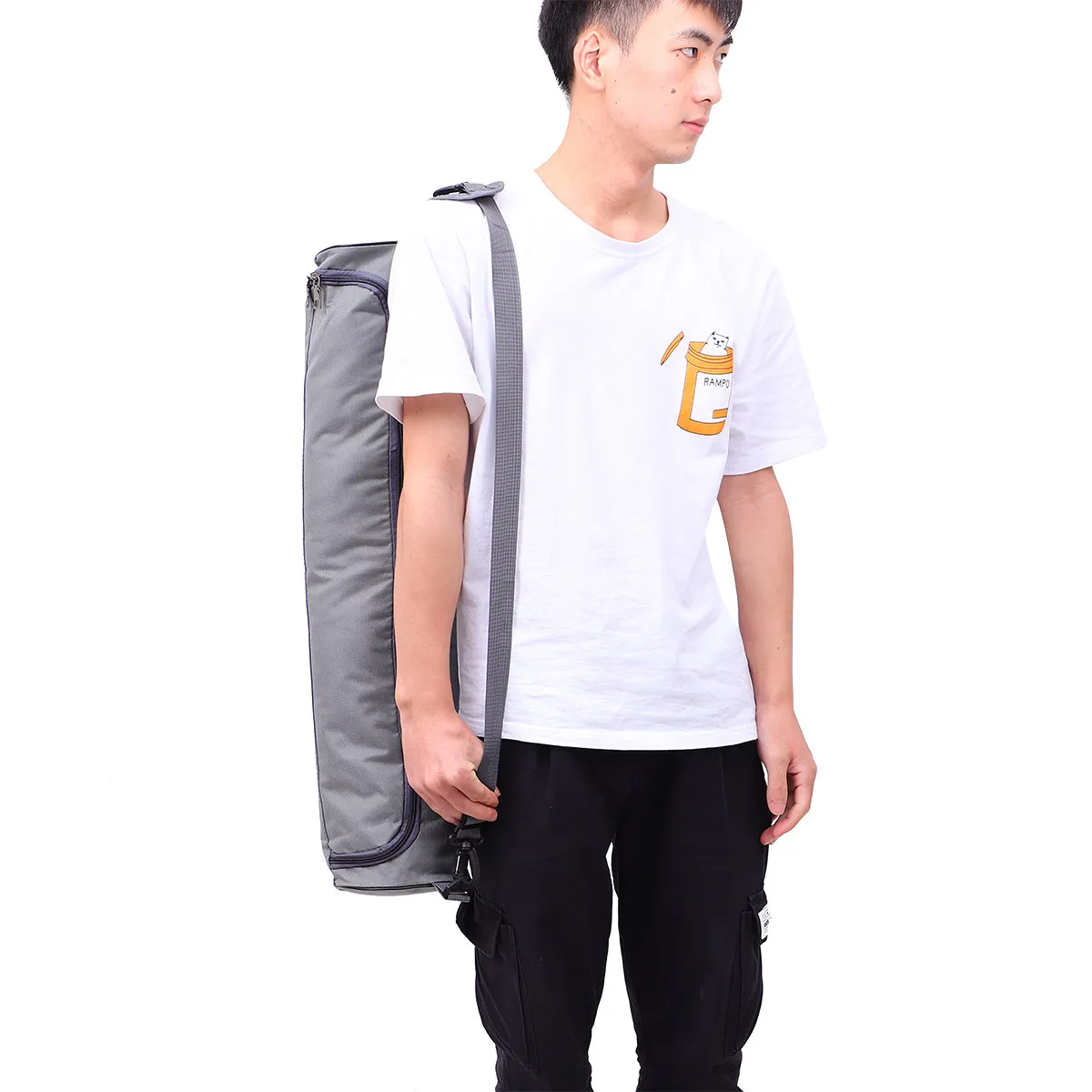 

Canvas Yoga Mat Carry Bag Wear-Resistant Lightweight Single Shoulder Sports Storage Pouch Zipper Waterproof Outdoor