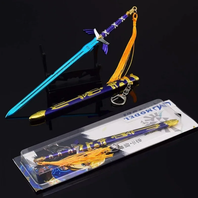 22cm Breloki do kluczy Master Sword Game Peripheral Metal Weapon Model Akcesoria Brelok Rękodzieło Ozdoba Kolekcjonerskie Prezenty Świąteczne