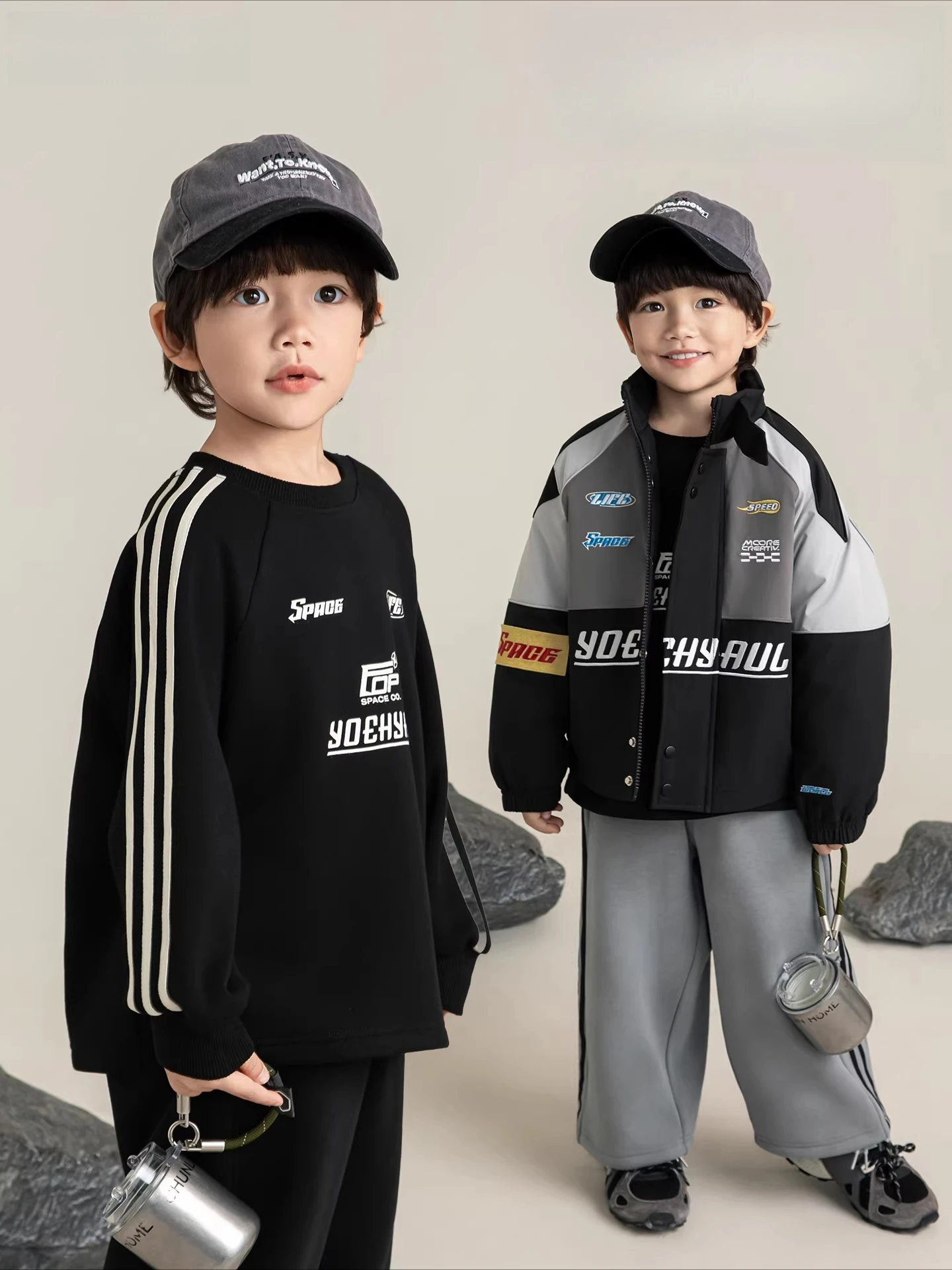 

Boys Winter Sweatshirt 2026 American Letter Print Fleece Lined Plush Raglan Sleeve Soft New Year Gift 1-7 Years