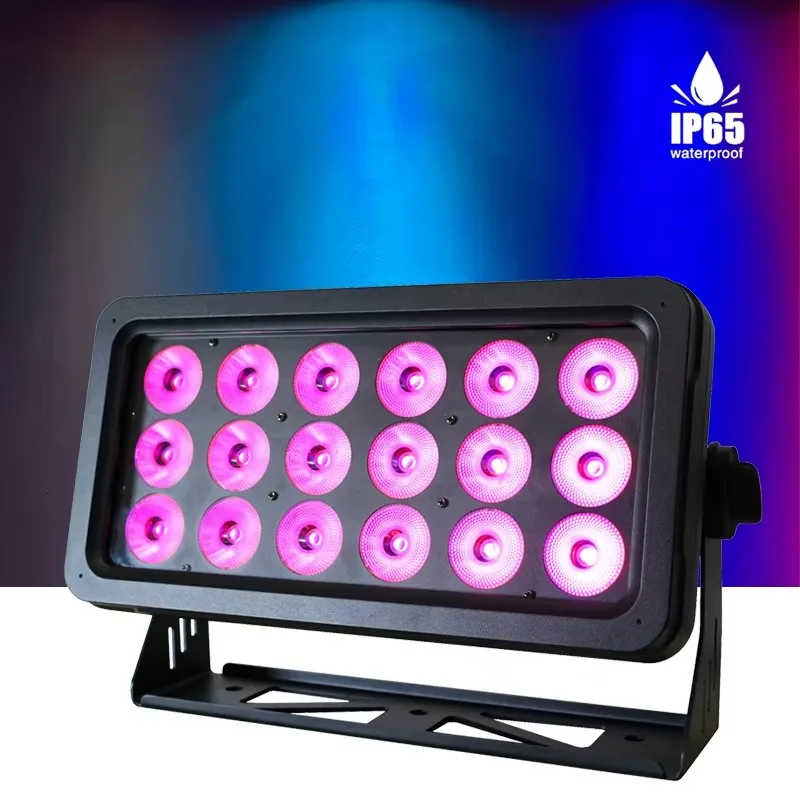 18x20W LED IP65 Luce di inondazione per esterni Illuminazione per DJ Luce da parete a LED impermeabile per hotel Paesaggio Giardini DJ Palcoscenico di nozze