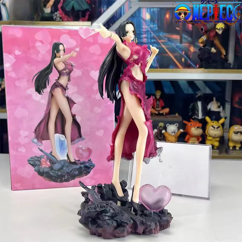 Figurine d'Action en PVC de Boa Hancock de 30cm, Personnage de Dessin Animé One Piece, avec Statue de Lumière LED, Modèle Hentai Non fur sable, Nouveauté