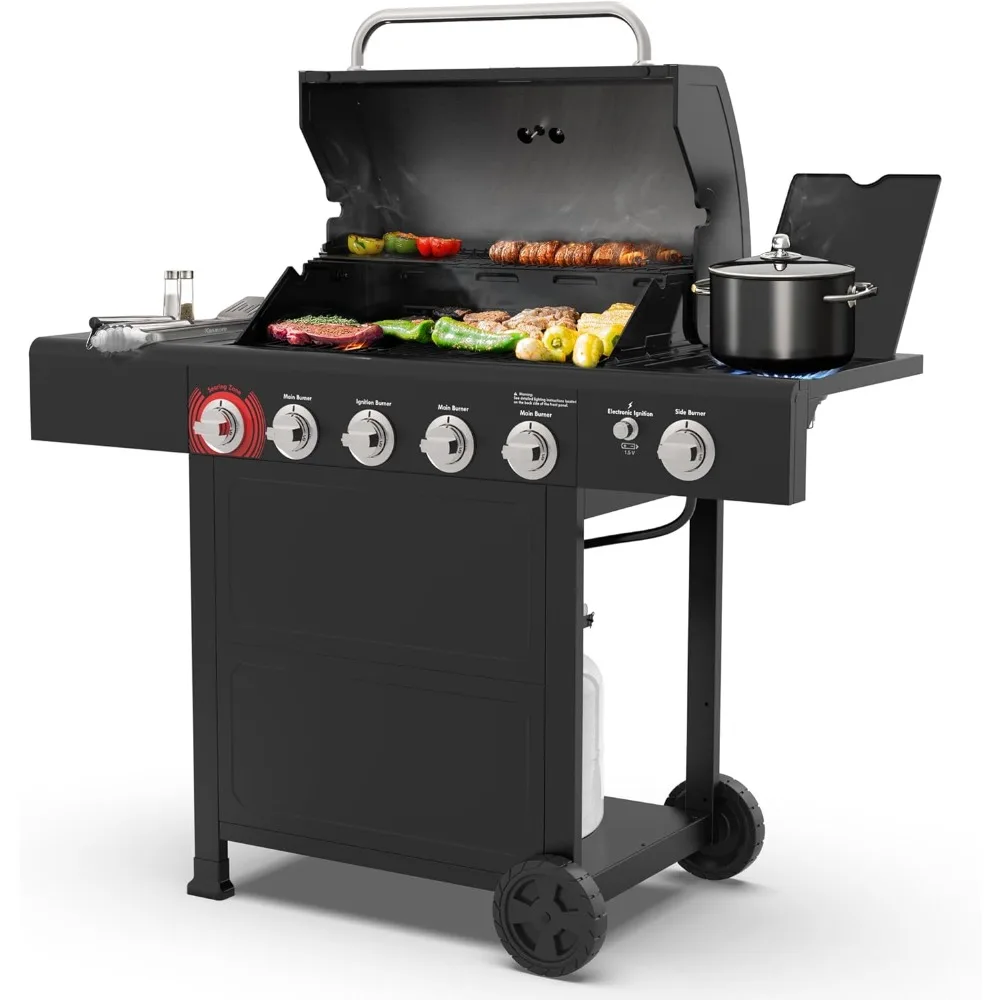 

Kenmore 5-Burner Propane Gas Grill with Side Burner, Searing Zone, 644 Sq. In. Stainless Steel, 66,000 BTU Cooking Surface
