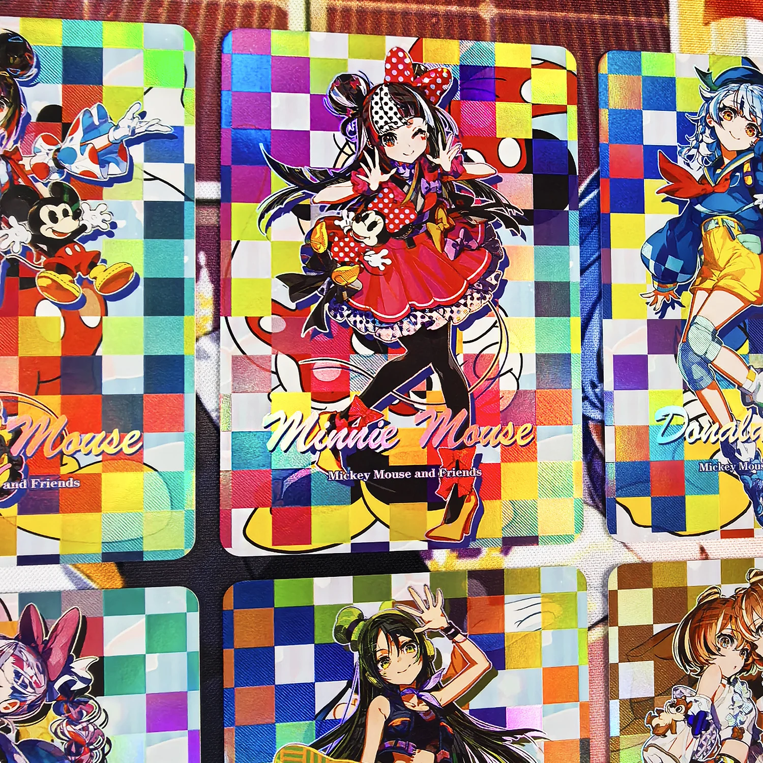 6 قطعة/المجموعة Diy بها بنفسك قصة آلهة ذاتية الصنع Mickeyed لطيف جمع بطاقة الانكسار اللون فلاش الساخن ختم أنيمي بطاقة هدية لعبة