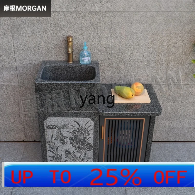 LTT courtyard villa column basin outdoor garden granite sink sink basin