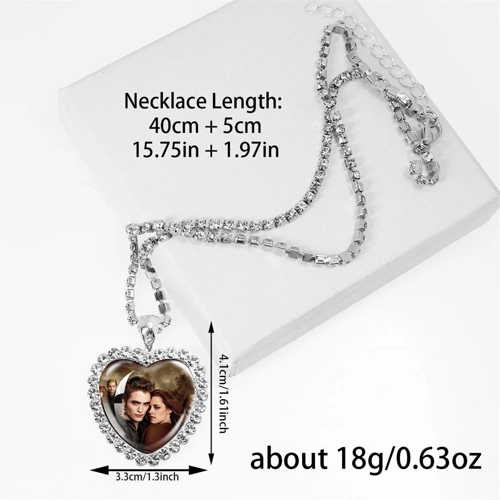Película Bella Edward Jacob Renesmee colgante collar de diamantes de imitación cabujón de cristal cadena de personaje crepuscular chica mujer joyería de moda