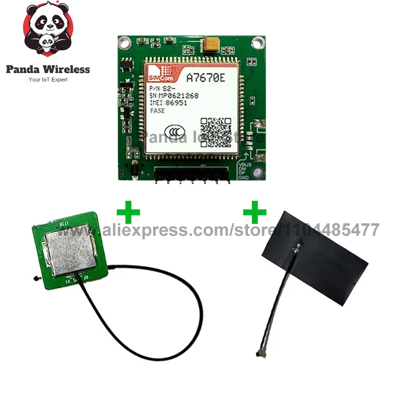 SIMcom A7670E A7670E-FASE A7670E-LASE Core Board Data Voice GNSS CAT1 4G GPS LTE-FDD B2/B4/B5/B12/B13/B66 TTL Serial Port