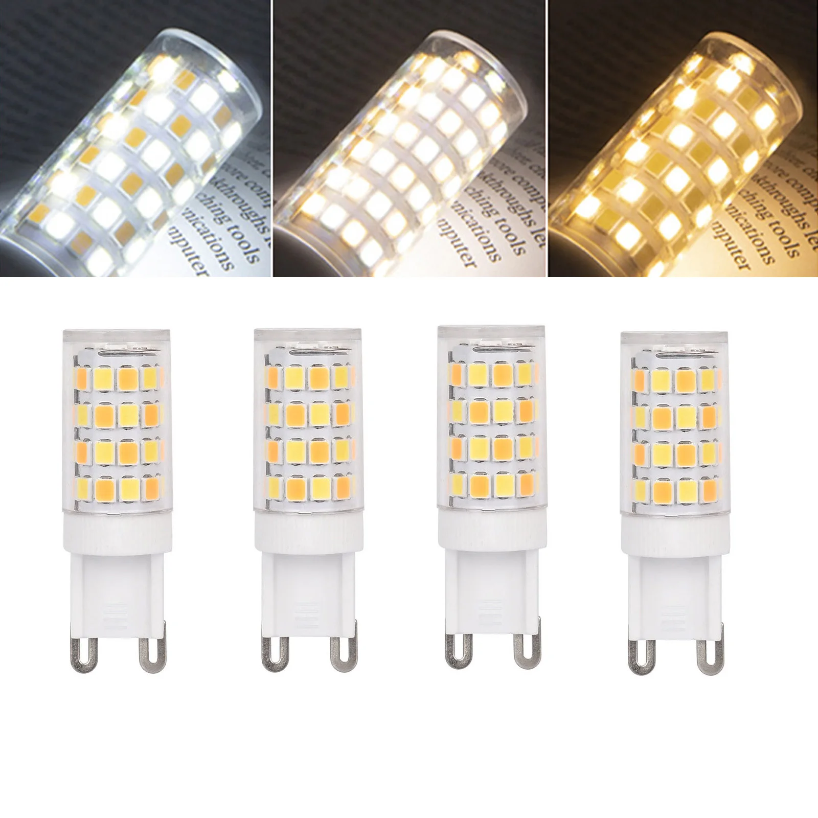 

Led Кукурузная лампочка 5w - 15w Керамическая лампа 360 ° G9 Триколор 3 обесцвечивание 220v Домашнее освещение без сцинтилляции
