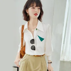 Ladies Korean Fashion Casual Shirts Blouse Women Tops Woman Button Up Shirt Female Girls Long Sleeve Blouse Py1973