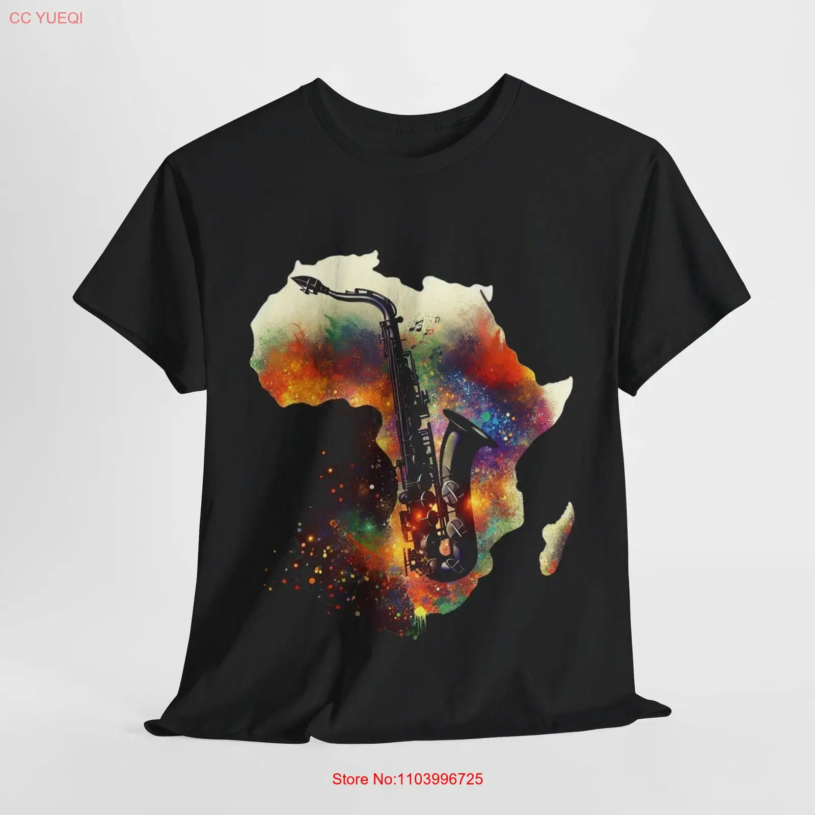 African Map & Saxophone Shirt - Music Lovers Tee, Family Gift for Him or Her