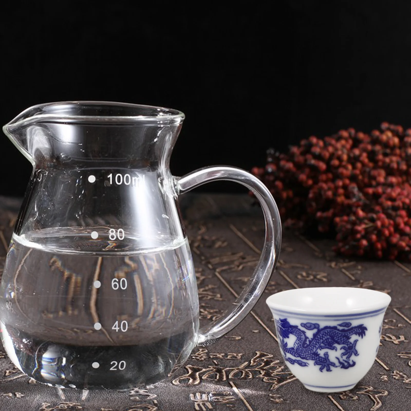 

4Pcs Blue and White Porcelain Tea Cups Ceramic Chinese Traditional Small Size Teaware Set Heat Resistant Dishwasher Safe for Tea