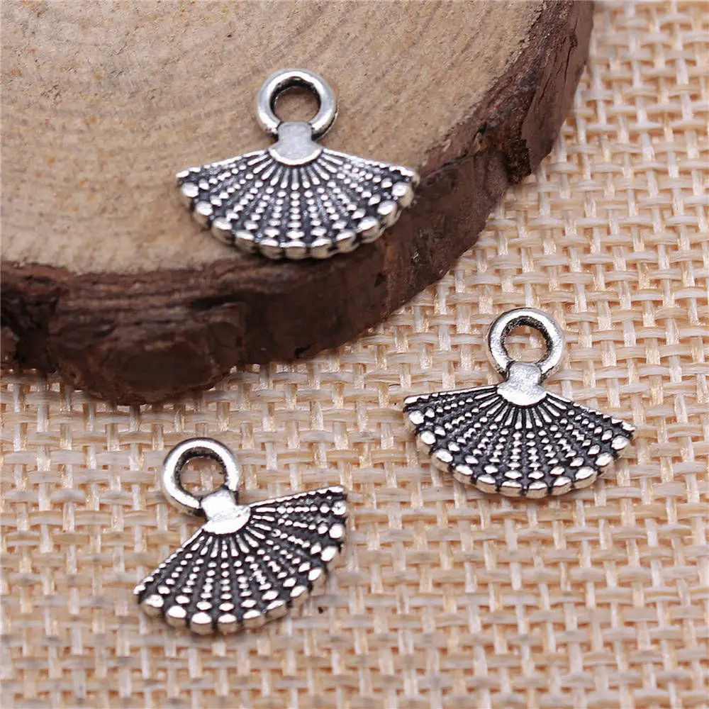 Couple Pendants Fan Charms Supplies For Jewelry 14x12mm 10pcs