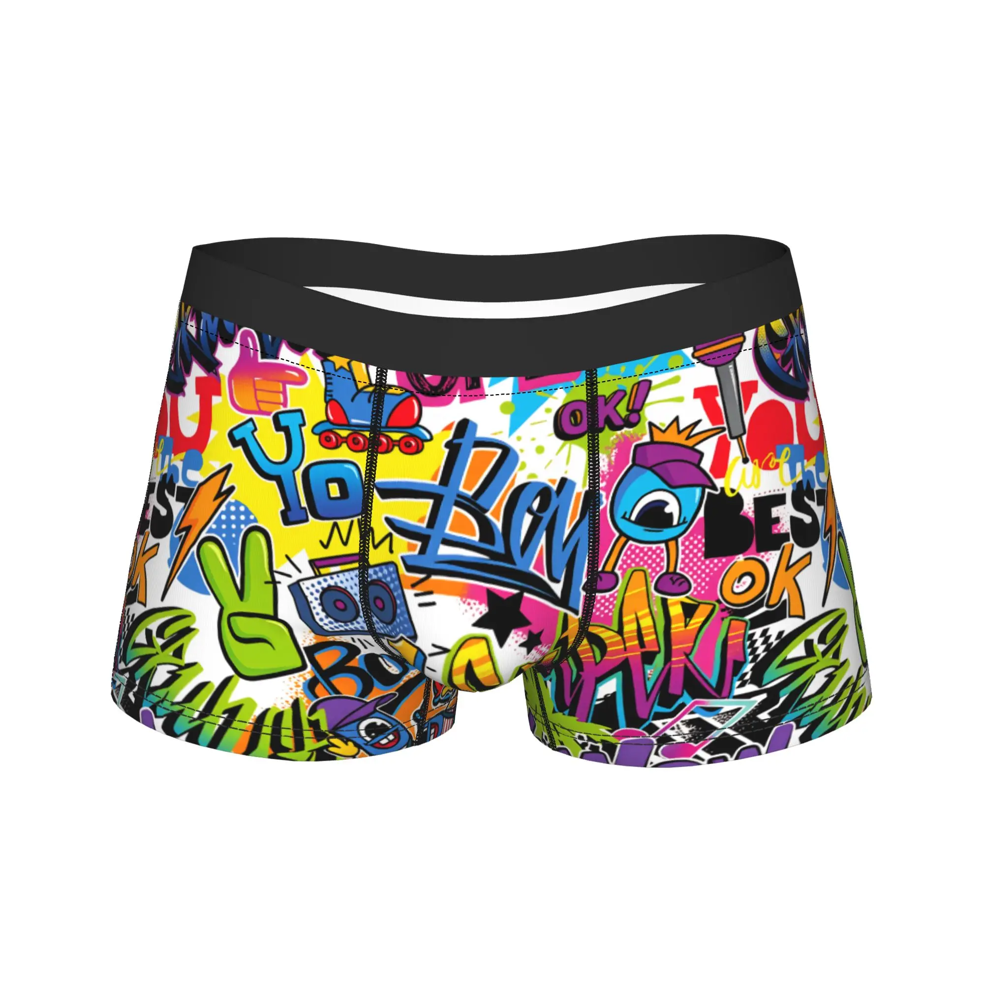 

Neon Graffiti Art Underwear Customs Boxer Shorts Quality Male Panties Funny Boxer Brief Gift Idea