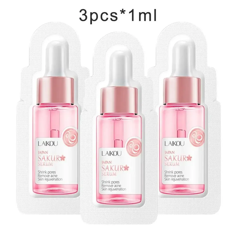 Soro facial com ácido hialurônico, essência japão, hidratante, puro cuidado da pele, 1ml, 3pcs