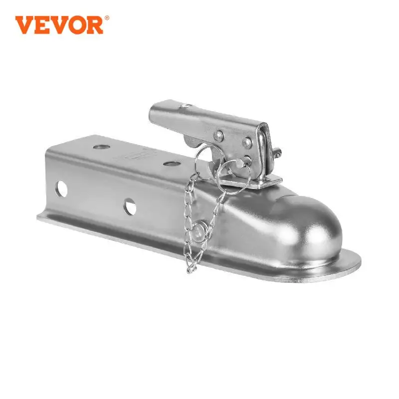 

VEVOR 3500 lbs Straight Trailer Coupler with 2-Inch Hitch Ball Tongue 2-Inch Channel for Towing RV Truck Caravan Accessories