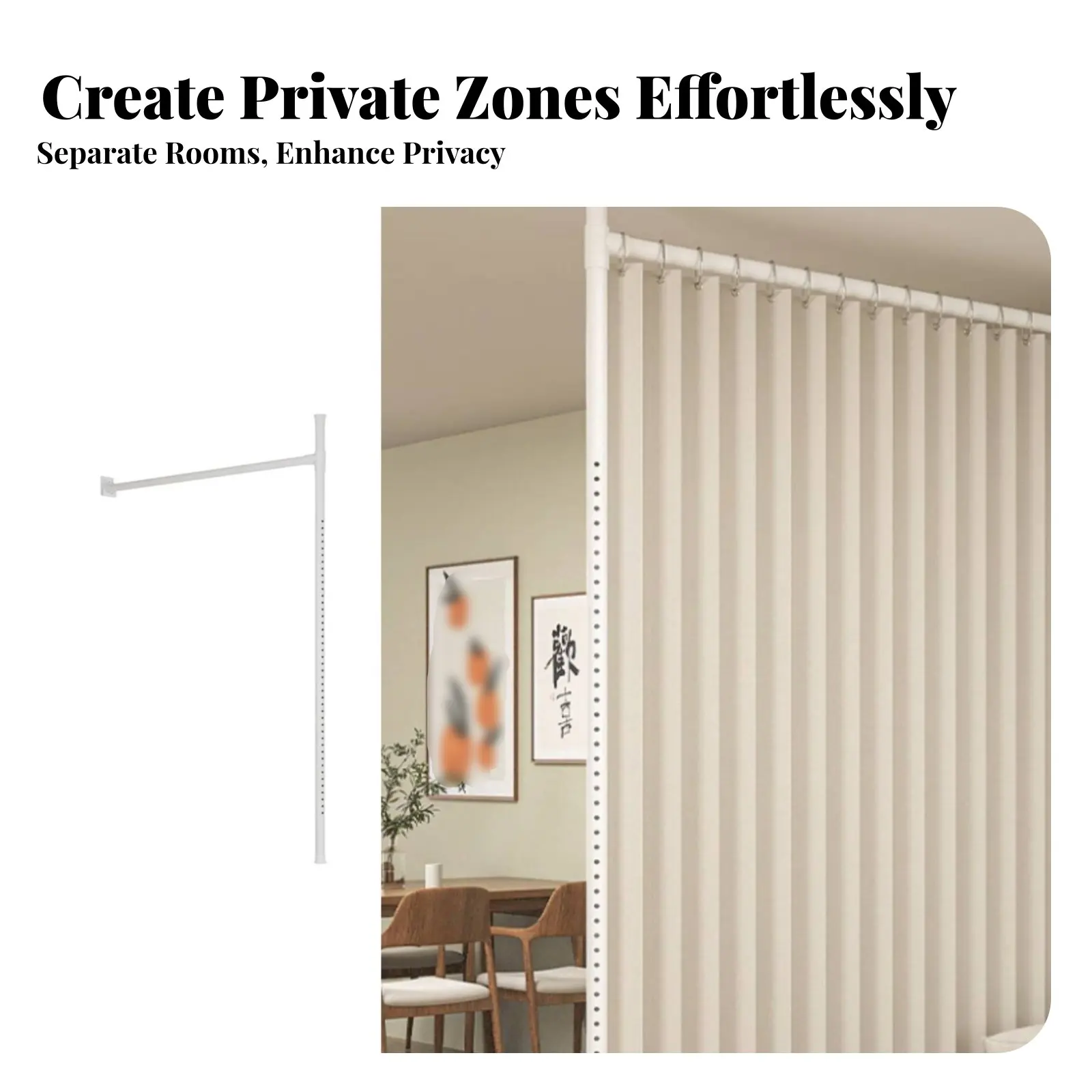 No-Drillstanding Folding Partition Drillnon-Invasive Installation Room Divider Foldable Design Movable for Homeowners, Students