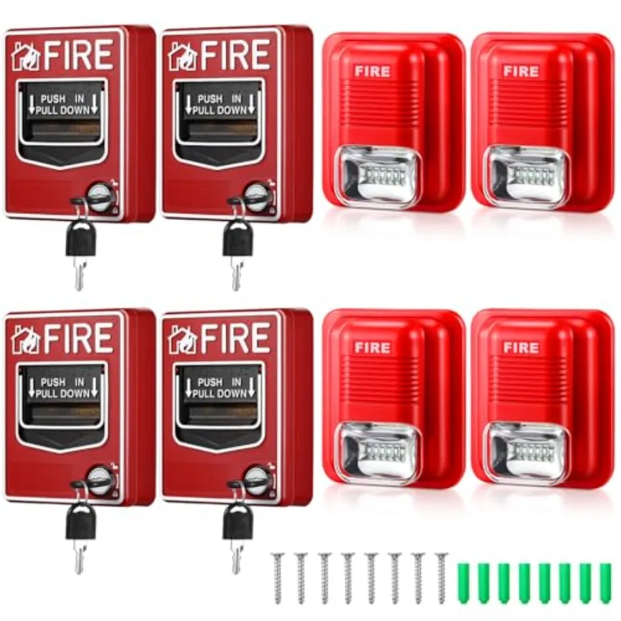 

Пожарная панель оповещения (ручной извещатель) с сиреной, 12/2В DC, звуковая и световая аварийная сигнализация, двойного действия, с ключом