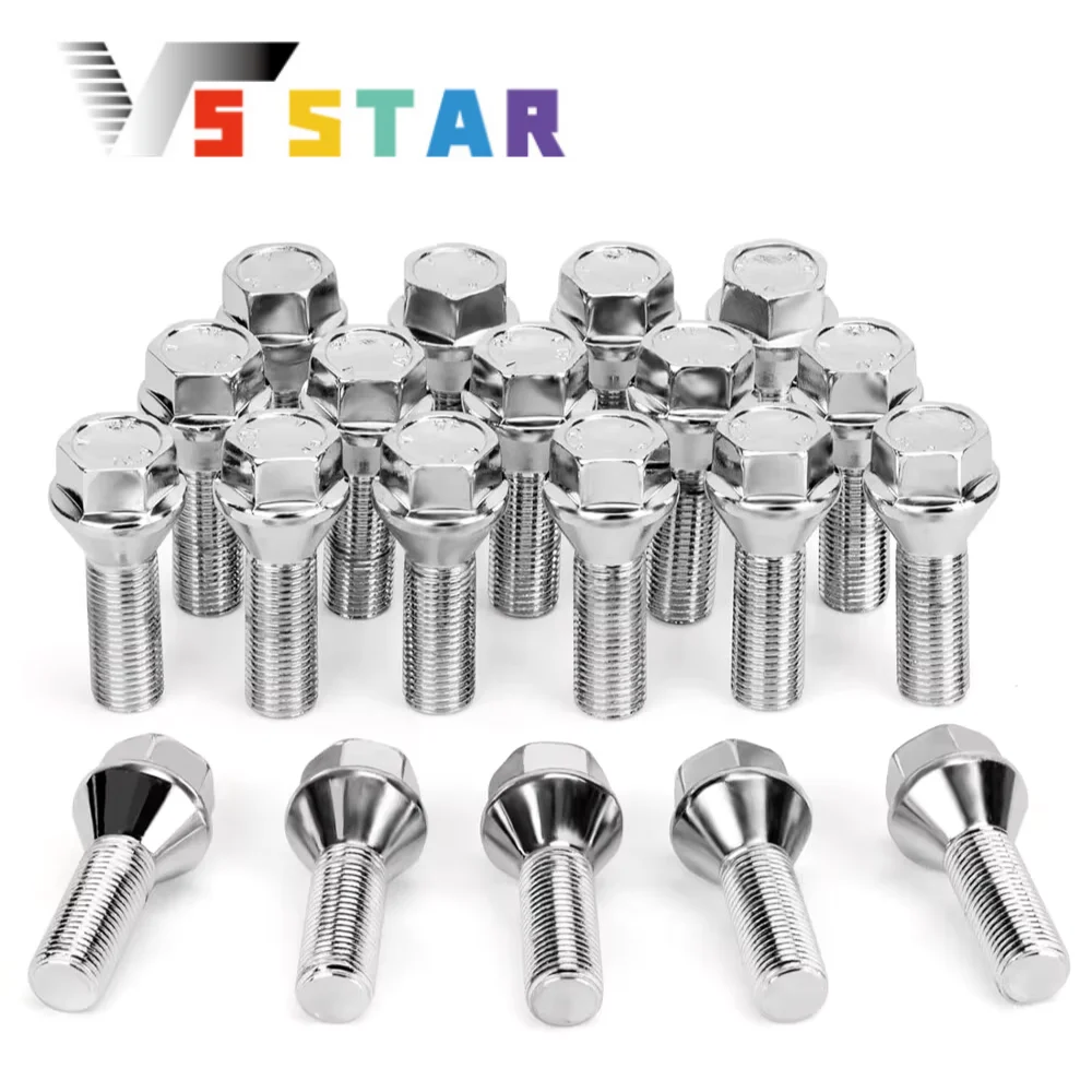 

53182366 6511051AA 611-005 High Quality 20pcs Carbon Steel Wheel Lug Nuts 12x1.25 For 2014-2022 Jeep Cherokee Renegade QC-045