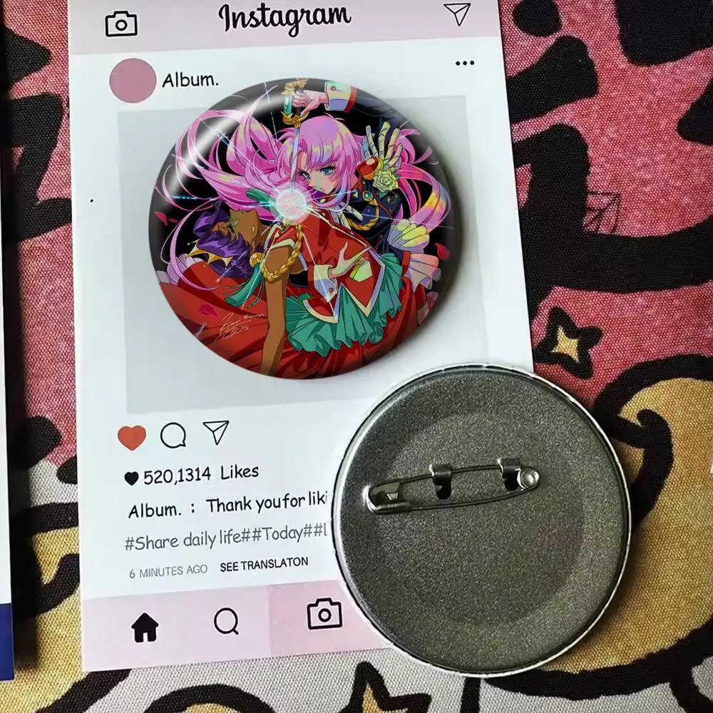 Anime Revolutionary Girl Utena   Laser Badge Applicable For Backpack Clothes Hats Decor Creative Accessories