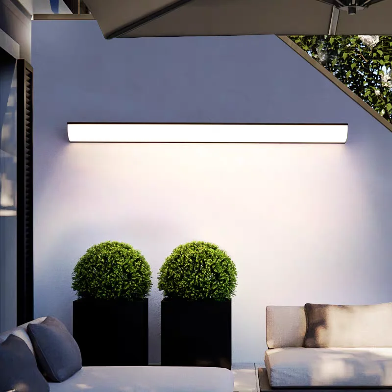 Modern Long LED Wall Lamp Minimalist Waterproof Outdoor Lights for Courtyard Balcony Corridor Garden Super Bright Wall Decor