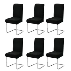6pcs Waterproof Elasticity Chair Cover for Office Wholesale Jacquard Spandex Stretch Chair Cover Seater Case Kitchen Dining Room