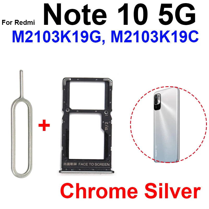 Sim Card Tray For Xiaomi Redmi Note 10 Note 10S Note 10 Pro 4G 5G SIM Card Adapter Dual Sim Card Holder Spare Parts