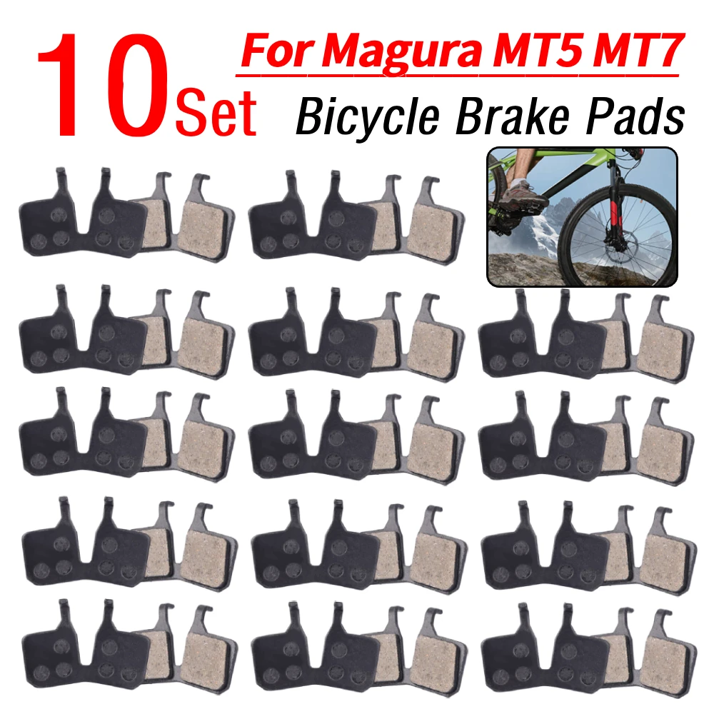 

5/10Set Bike Disc Brake Plate Pad Resin MTB Bicycle Hydraulic Brake Pads Quiet Replacement CyclingAccessories for Magura MT5 MT7