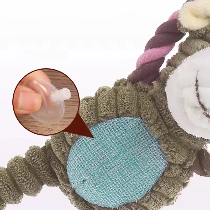 Cute Cartoon Animal Plush Pet Toy Squeaky Durable Chew Resistant Puppy Molar Interactive Play Toys Boredom Relief Dog Chewing