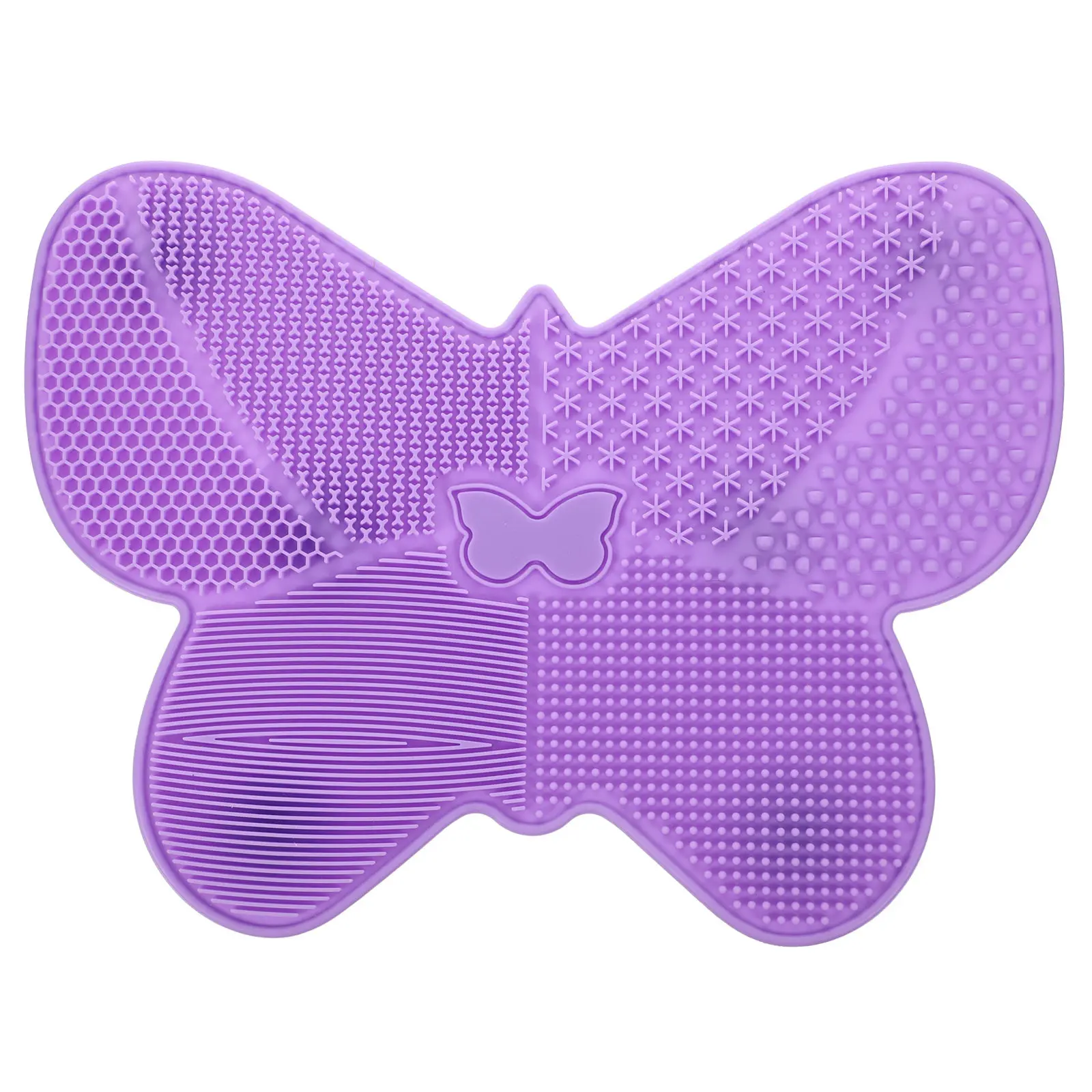 1Pcs Butterfly Pattern Makeup Brush Cleaning Instrument Soft Silicone Gel Pad Deep Cleans Bristles Without Damage Compact Travel