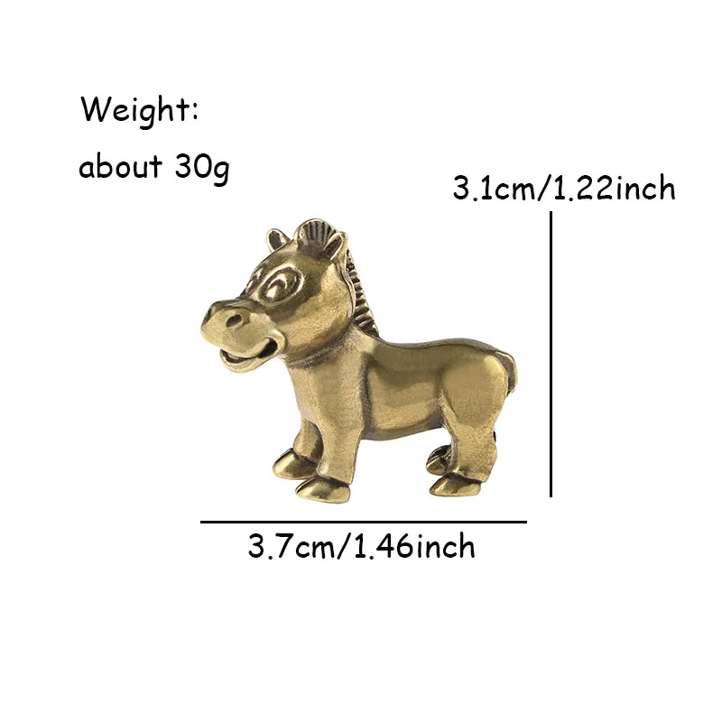 Vintage Farm Animals Cute Pony Miniature Figurines Cartoon Home Decor Zodiac Horse Small Ornament Vintage Tea Pets Crafts image 6