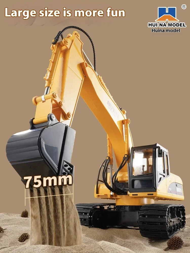 Rc Excavator 16-Channel Construction Vehicle Multifunctional Grabbing Machine With 3 Working Heads Simulation Boy And Kid\'s Toy
