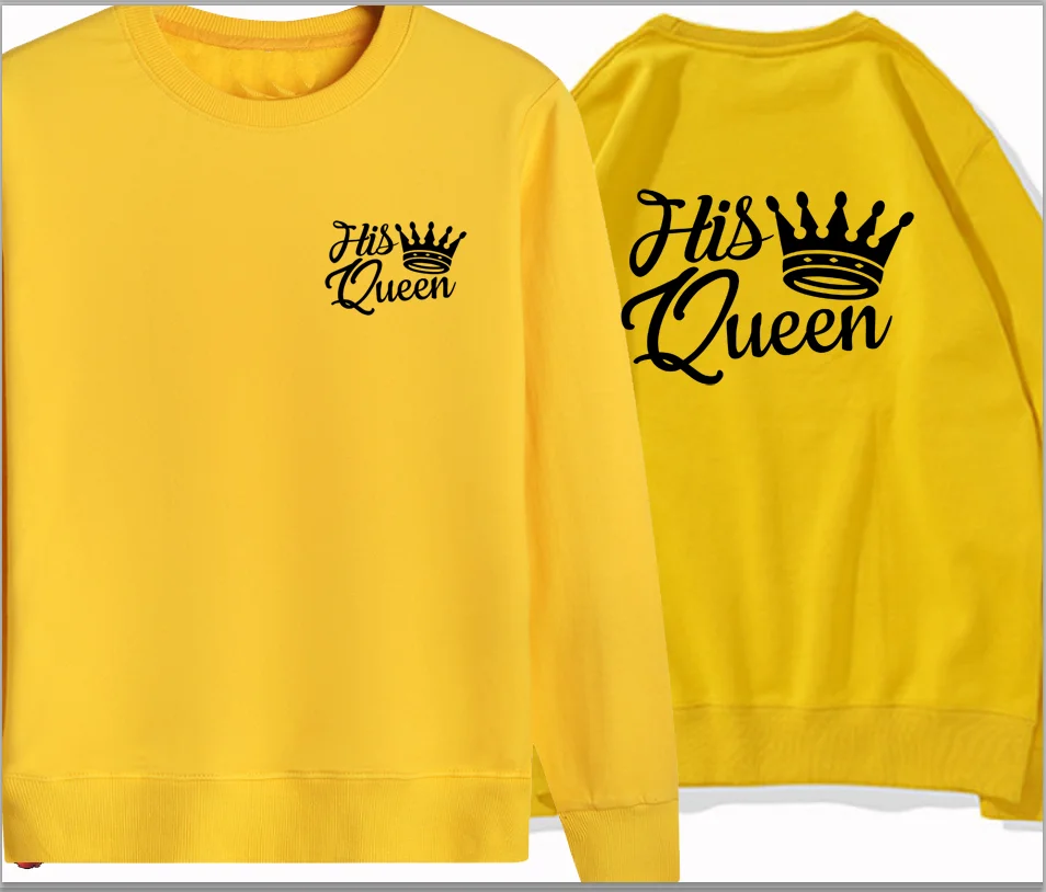 Couples HOODIES Men and Women King and Quee Black Print Valentine\'s Day Hoodies Winter Hooded Pullove Sweatshirt Aesthetic