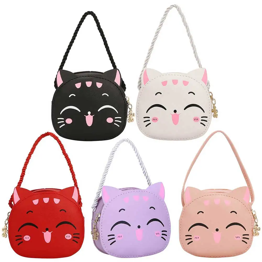 Meisjes Kawaii Tas Cartoon Kat Mini Schoudertas Casual Mini Portemonnee Compact Kids Dagelijkse Tassen