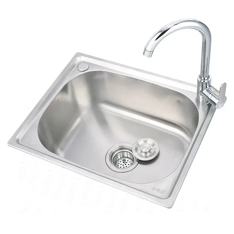 Durable Thickened 304 Stainless Steel Kitchen Sink  Single Large Basin Sink Set Offering Long-lasting and Functional Use