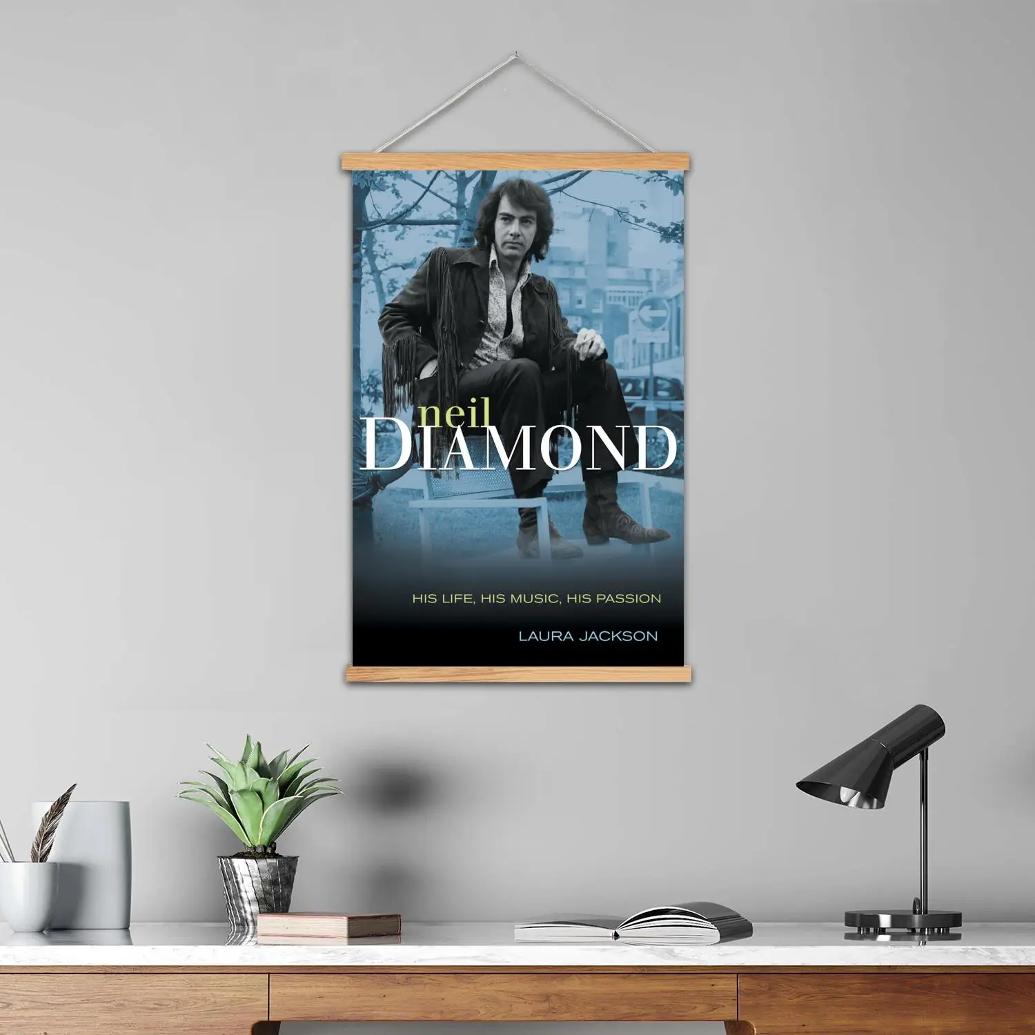Neil Diamond Framed Wall Painting Canvas Art Poster, Wall Art  Modern Family Bedroom Decor Posters,Decorative painting view 2