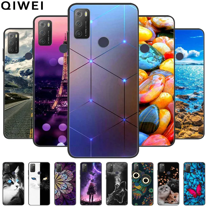 For TCL 20E Case 6.52'' Luxury Cute Black TPU Soft Silicon Coques for TCL 20E / 20Y Phone Back Cover TCL20E 20 E 20E 6125F Shell