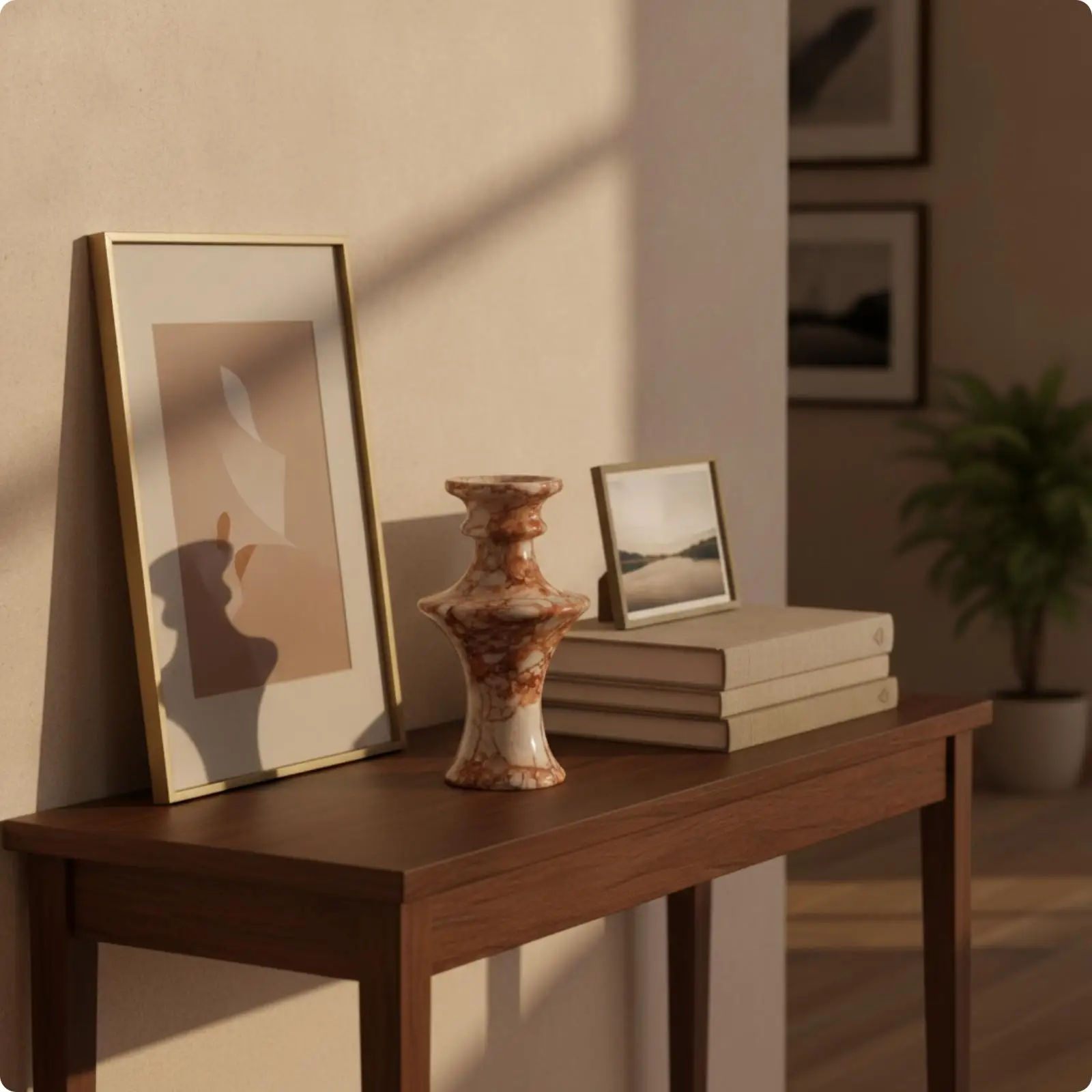 Stone Vase Decorative Tabletop Vase Heavy for Home Decor, Shelf Styling