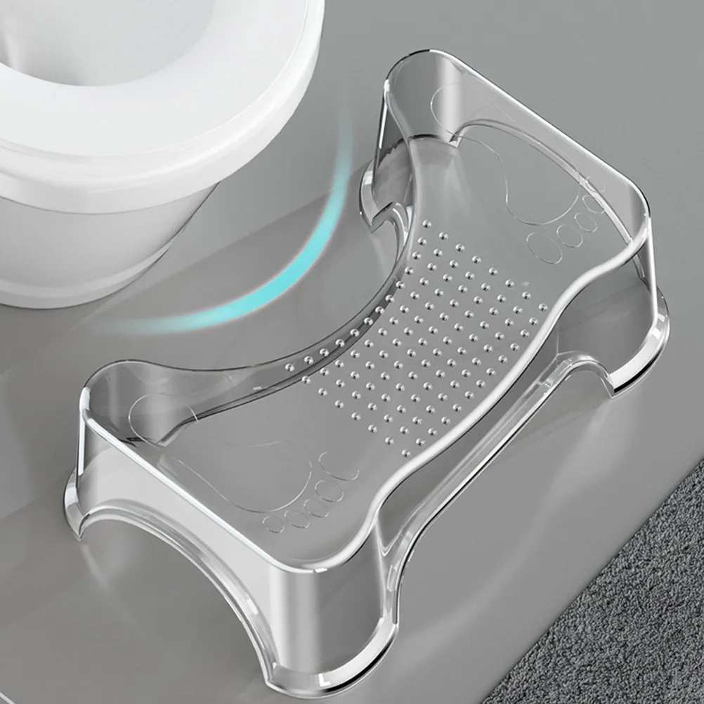 Clear Toilet Stool for Toddlers Adults Pet Material Non-Slip Bathroom Step Stool Foot Rest Squatting Potty Training Aid