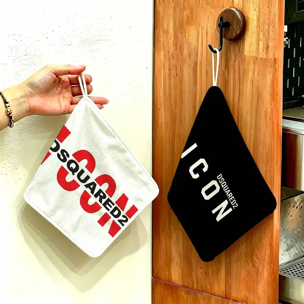 D-Dsquared2 Edgy-Luxury Polyester Cotton Daily Towel, Hanging Kitchen Hand Wiping Cloth, Durable for Whole House Use
