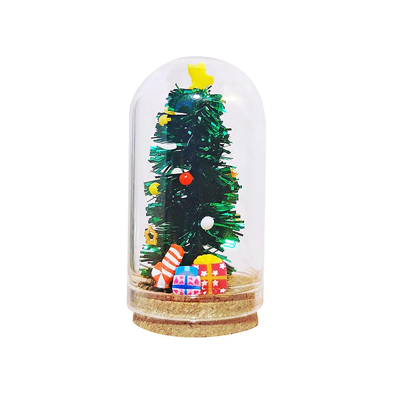 1:12 Dollhouse Miniature Glass Christmas Tree Glass Decoration Doll Christmas Bottle Model Toy Doll House Decor