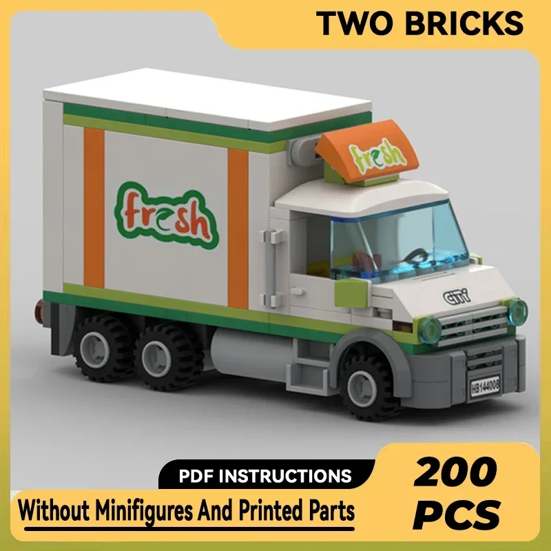 City Commuting Vehicle Model Moc Building Bricks Fresh Box Truck Technology Modular Blocks Gift Christmas Toys DIY Sets Assembly