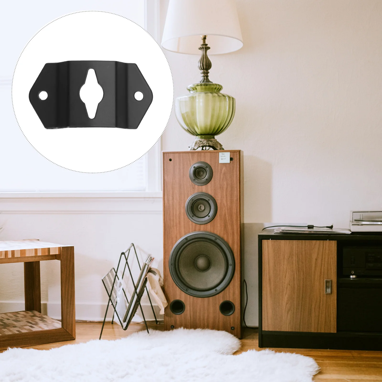 20 قطعة شماعات مكبر الصوت الثقيلة الحديد ثقب المفتاح جدار قوس السنانير الحائط المتكلم حامل حامل لمكبرات الصوت صور كبيرة #6