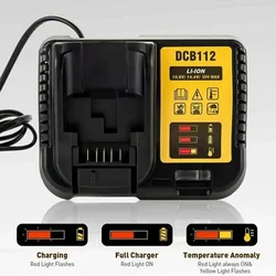 DCB112 2A caricabatteria al litio per Dewalt 10.8V 12V 14.4V 18V 20V DCB206 DCB205 DCB204 DCB203 DCB120,DCB107 DCB115 DCB105